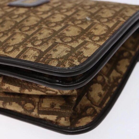 Christian Dior Trotter Canvas Shoulder Bag Brown Gold Auth 129621 - Picture 3 of 16